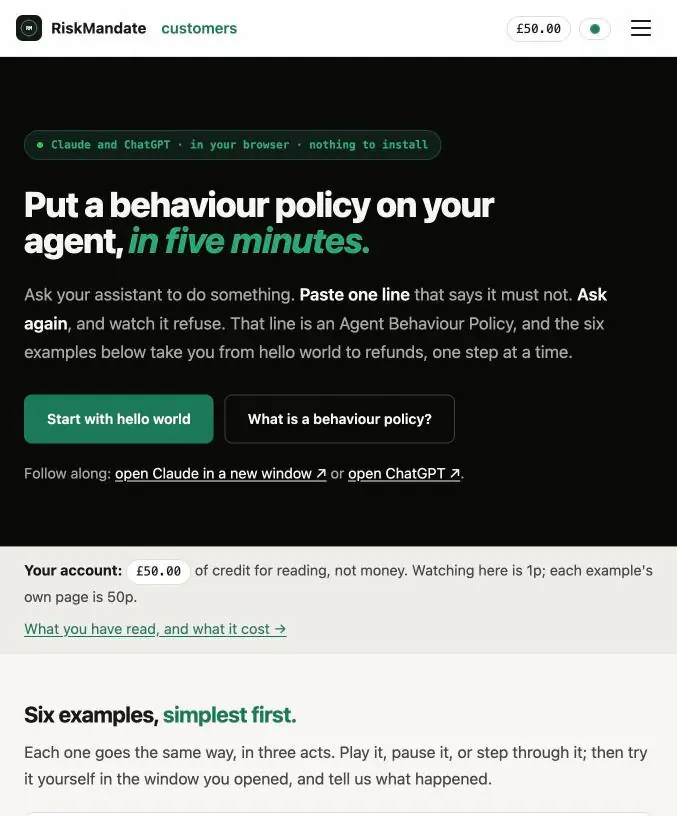 Step 1: The home page