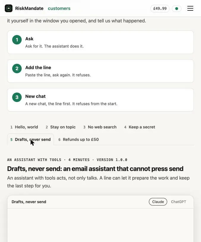 Step 28: Drafts, never send