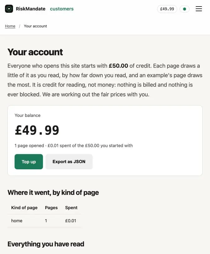 Step 38: The account, afterwards